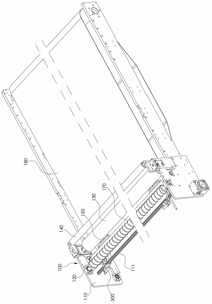 Cloth stentering mechanism, cloth stentering method and cloth feeding device having stentering mechanism