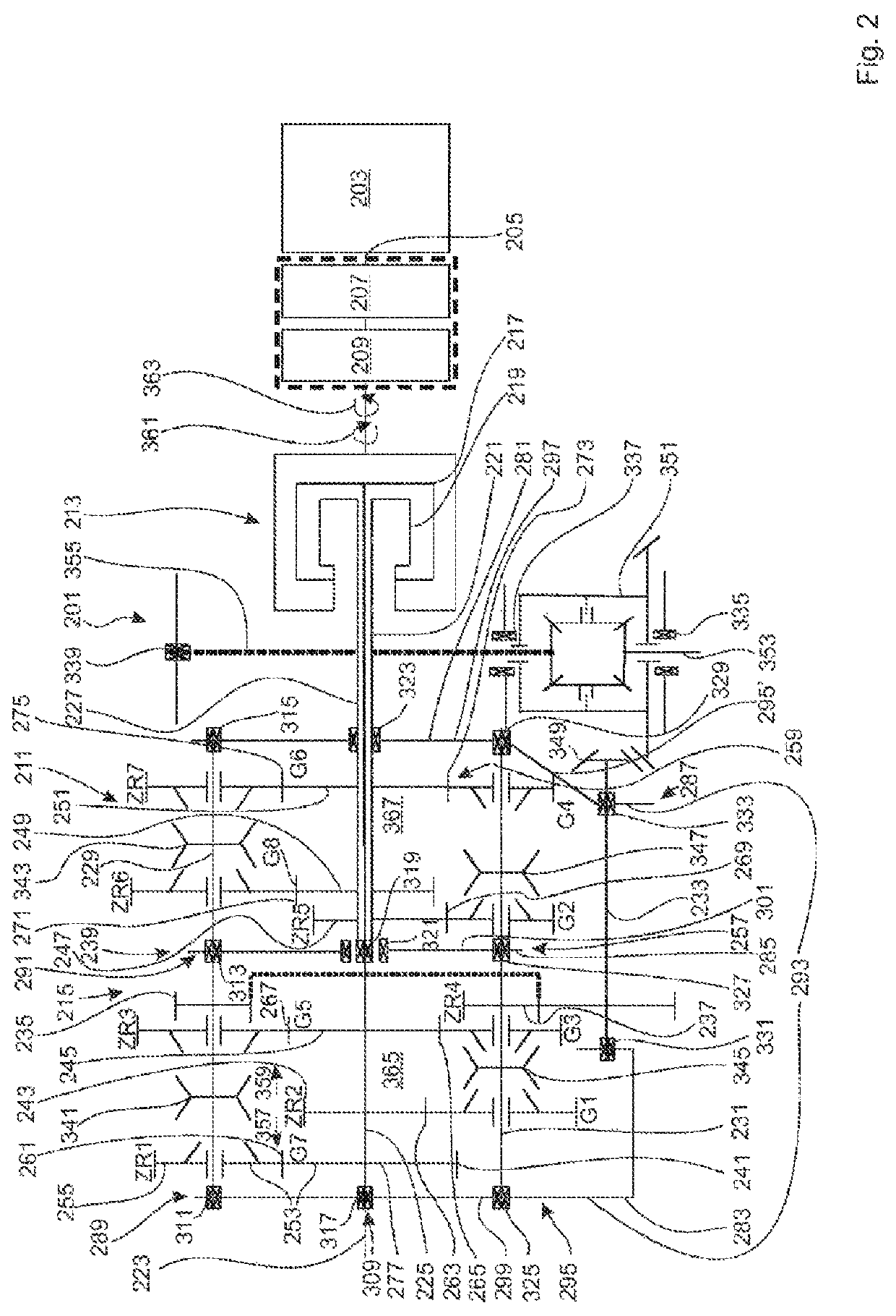 Dual clutch transmission and hybridized drive train having a dual clutch transmission