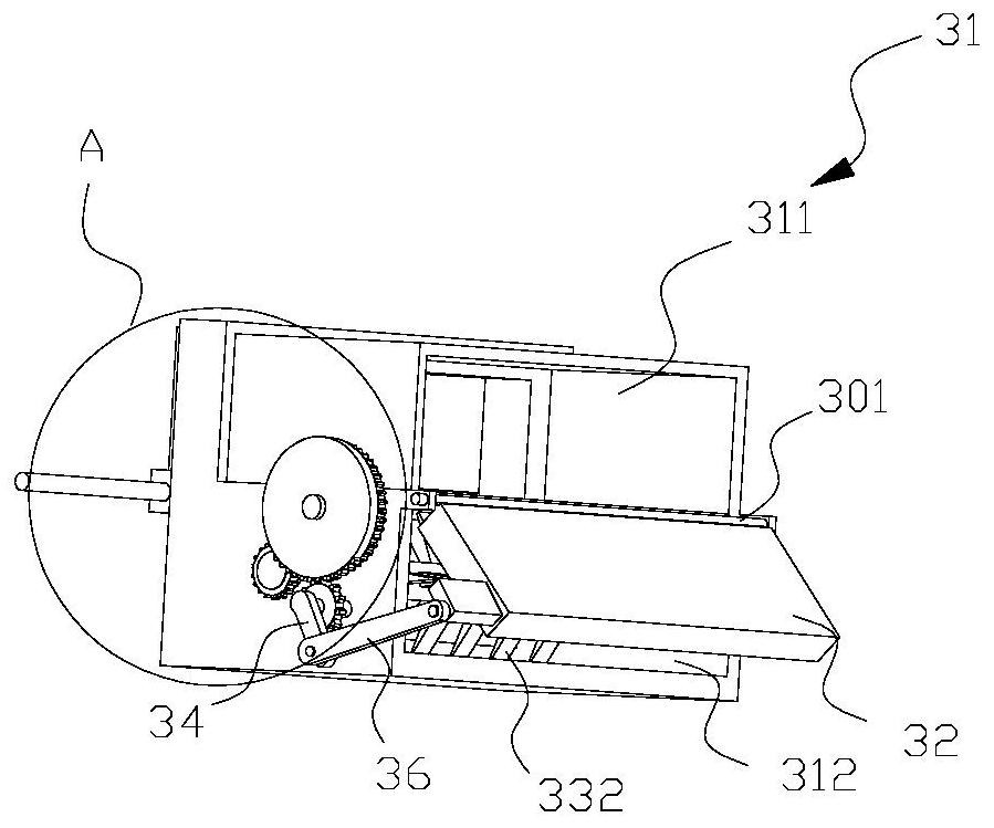 Fiber opening and feeding device and cotton opening, dispersing and mixing mechanism for spinning