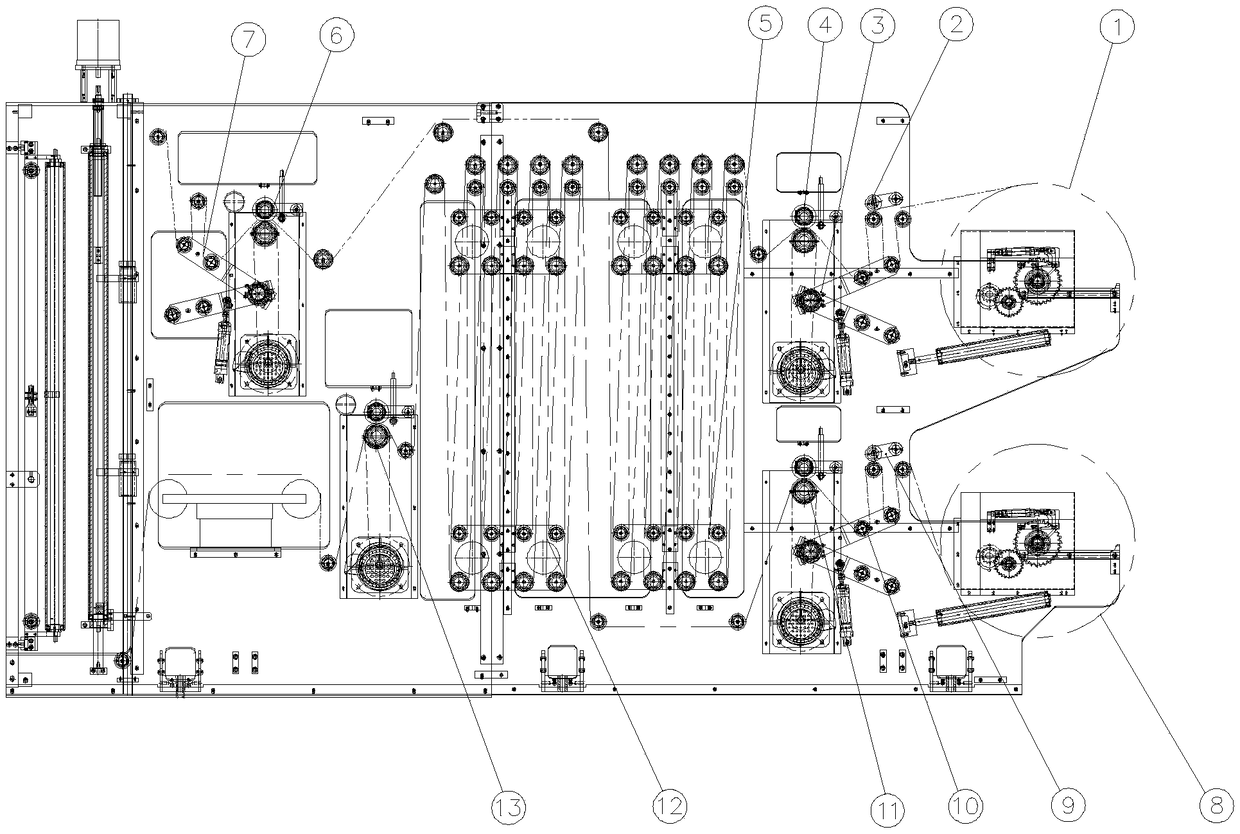 Double-emptying double-storing non-stop material connecting device