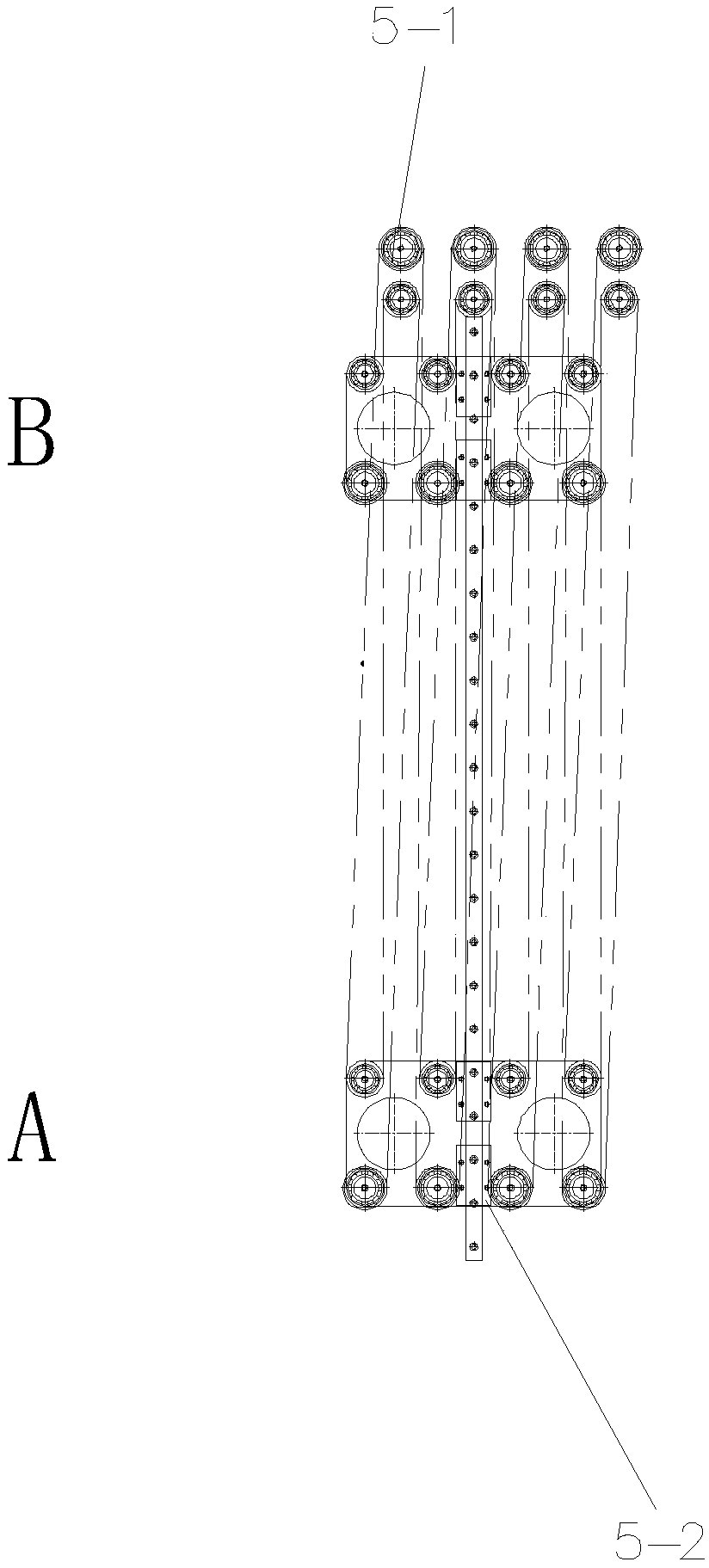 Double-emptying double-storing non-stop material connecting device