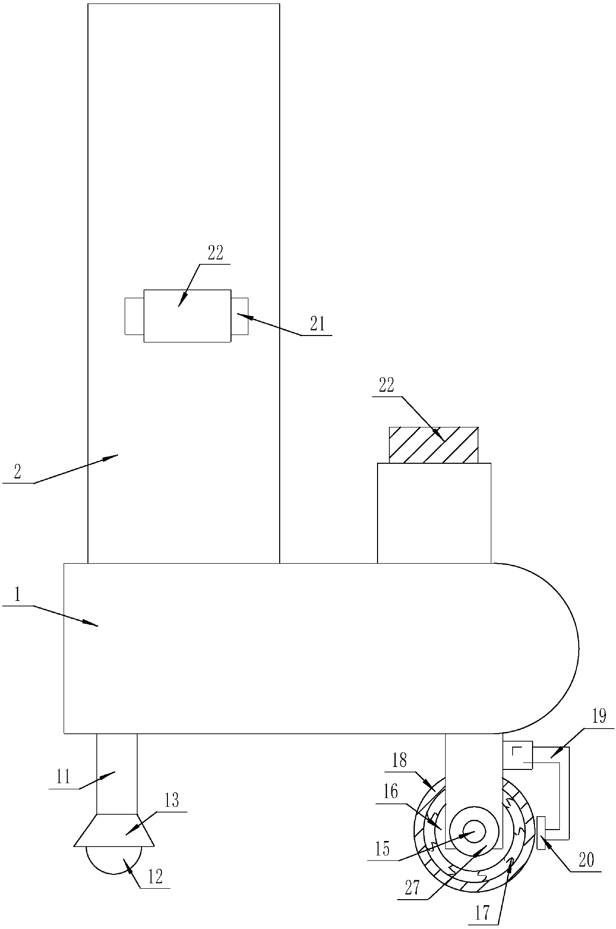 Landscaping tree planting device convenient to move