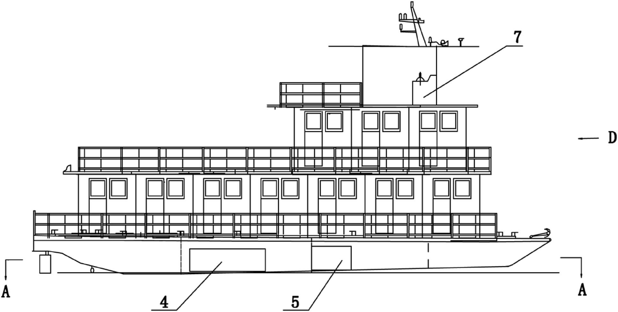 Rectilinear propulsion ship