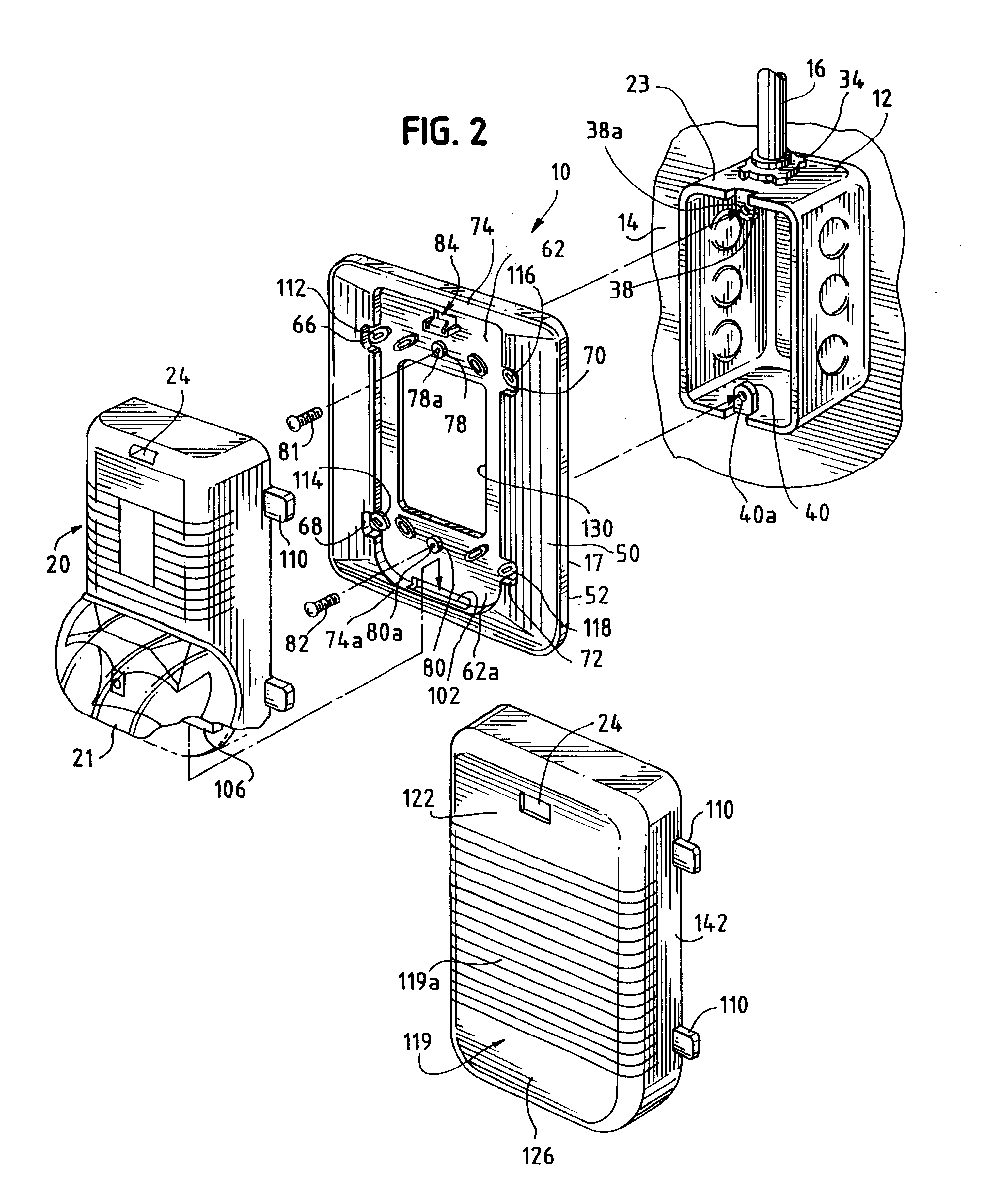 Fastenerless connection for output device