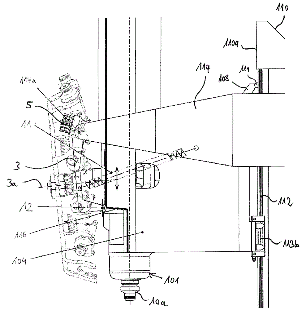 Tool changing device for changing tools on machine tool spindle and machine tool with the device