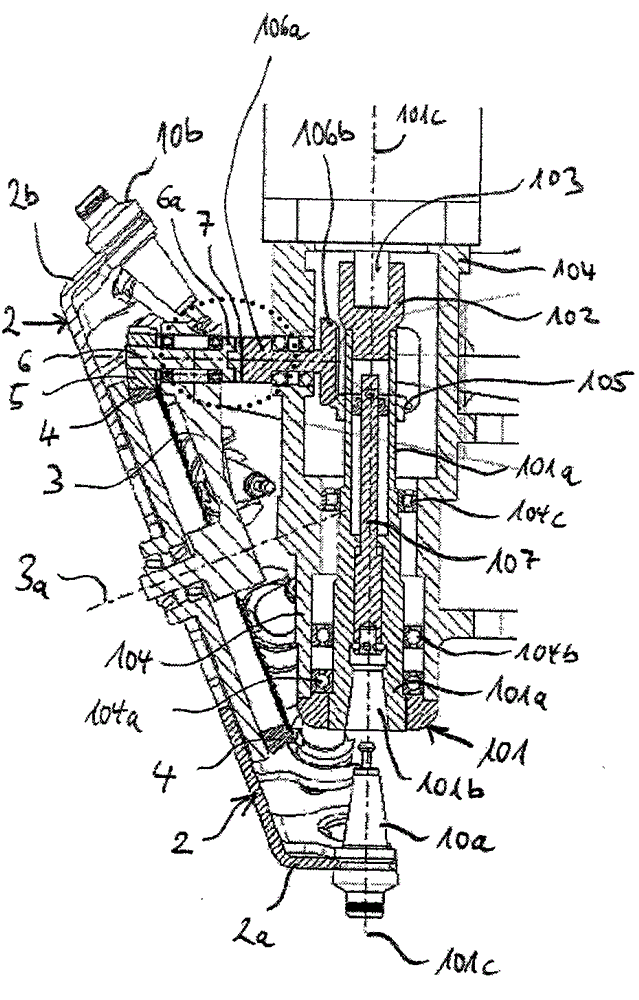 Tool changing device for changing tools on machine tool spindle and machine tool with the device