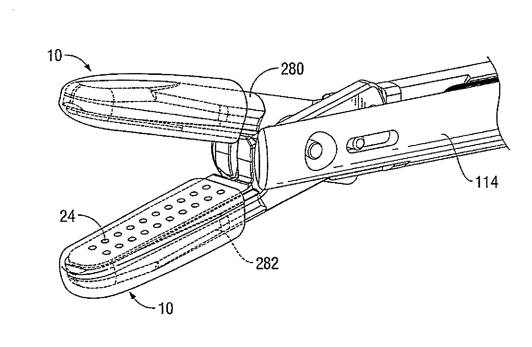 Electrically Conductive/Insulative Over Shoe for Tissue Fusion