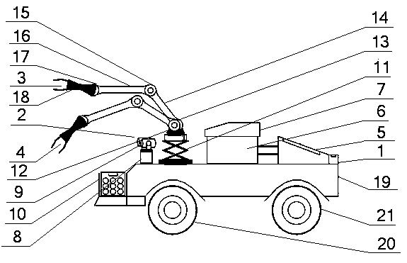 Double-manipulator fruit and vegetable harvesting robot system and fruit and vegetable harvesting method thereof