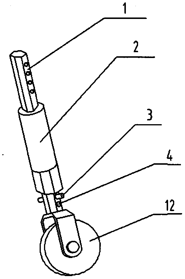 Telescopic decelerating and limiting wheel for mini tiller