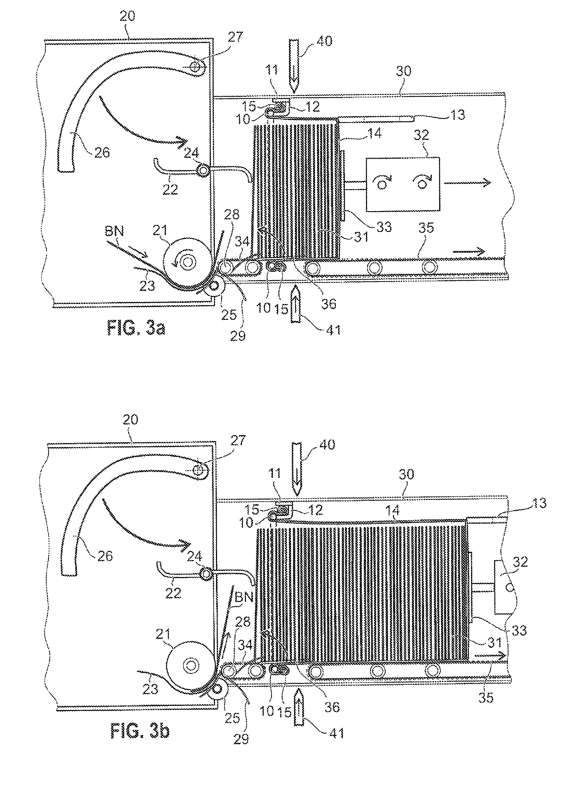 Device for stacking securities, in particular bank notes