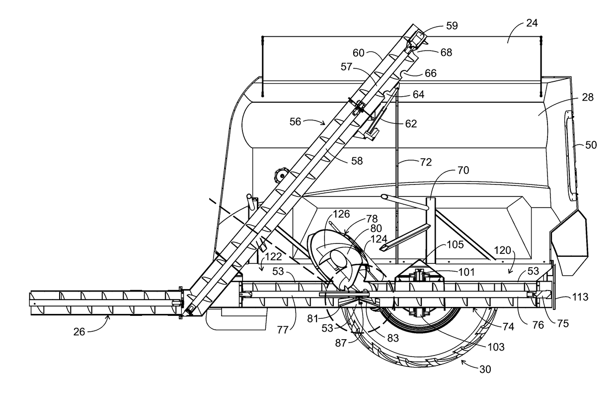 Rear Grain Cart Grain Handling Assemblies for an Agricultural Harvesting Combine