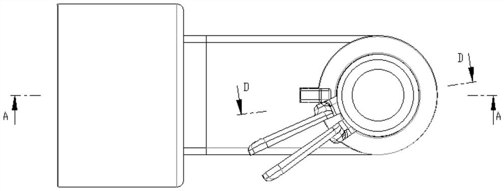 Mounting structure of concentric thin-wall hollow shaft and main hand tool