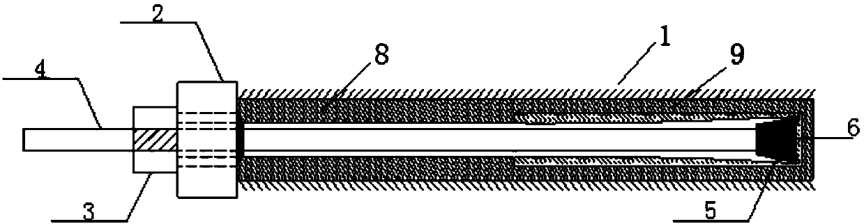 Rod body piston resistance-increase yielding anchor rod and construction method