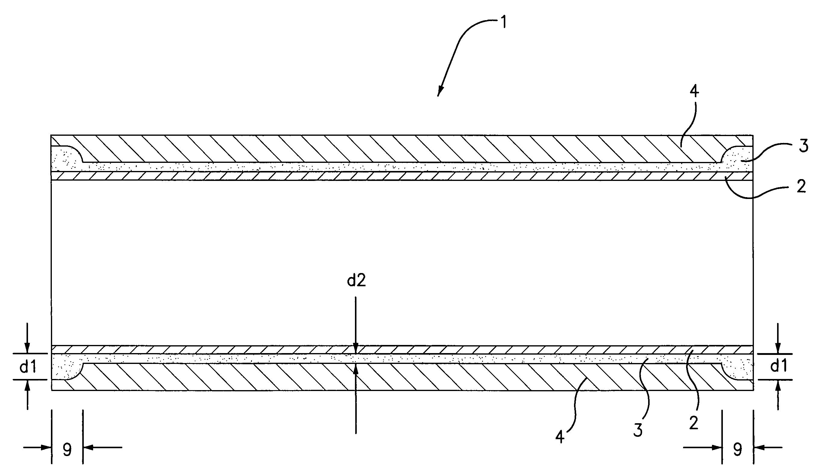 Sputtering target with bonding layer of varying thickness under target material