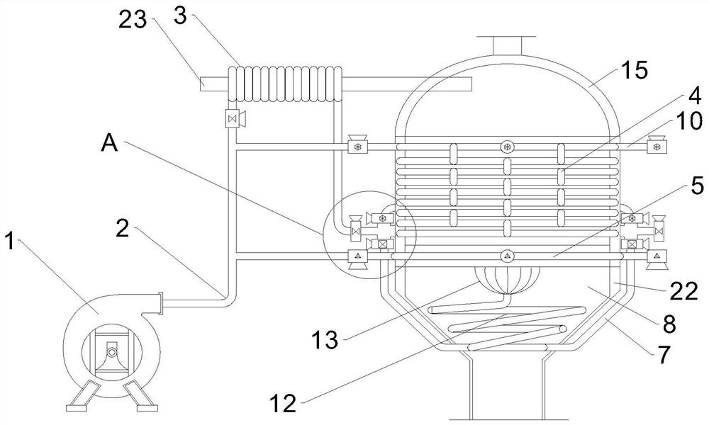 Cooling device for biomass gas production