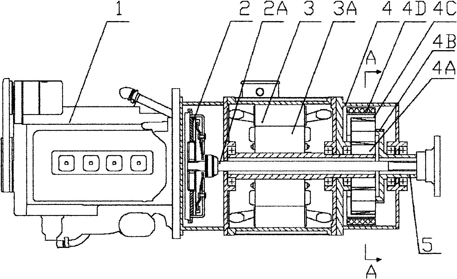 Coaxial-type double-power coupling device and driving system of hybrid electrical vehicle