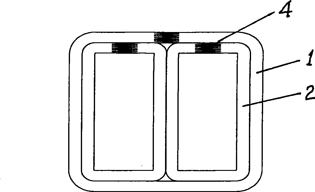 Three-phase three-pole amorphous iron-core with support and hoisting structure as well as manufacturing method thereof