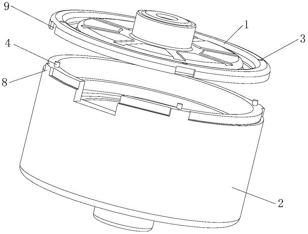 Plastic package motor with anti-loose end cover