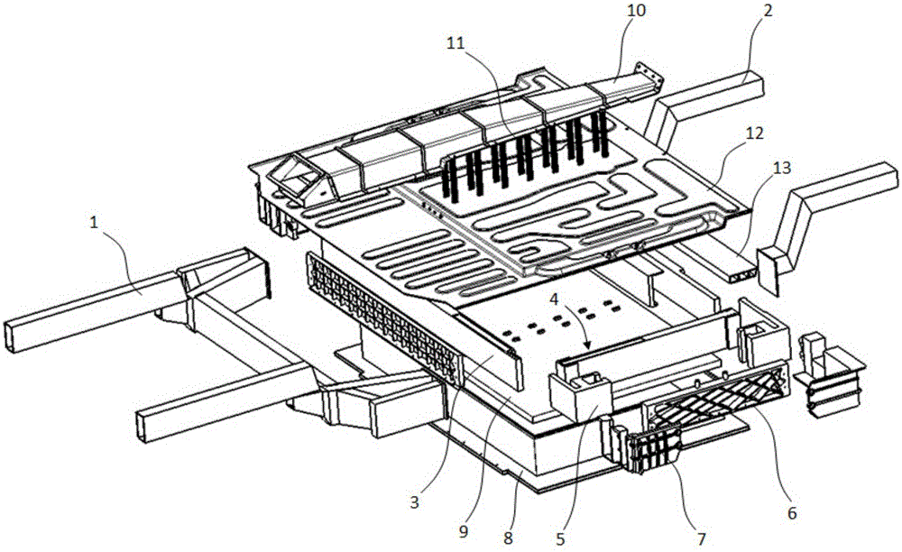 Tenon and mortise type vehicle frame for battery pack of electric vehicle