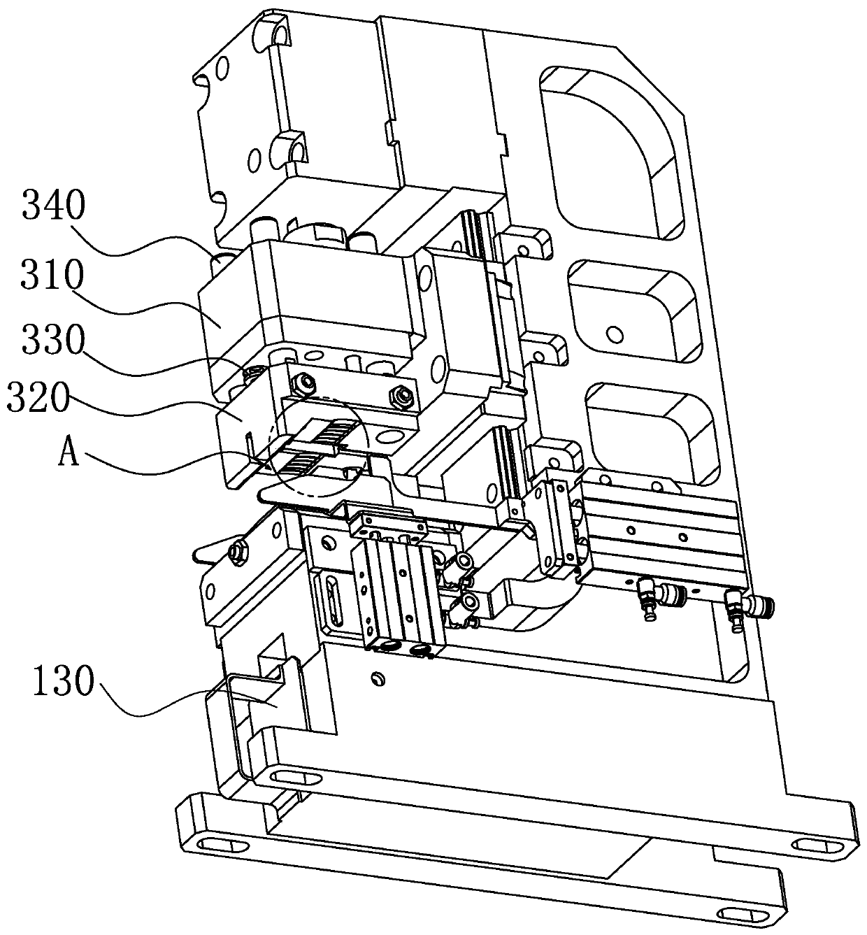 Bending die single oil cylinder middle cutting mechanism