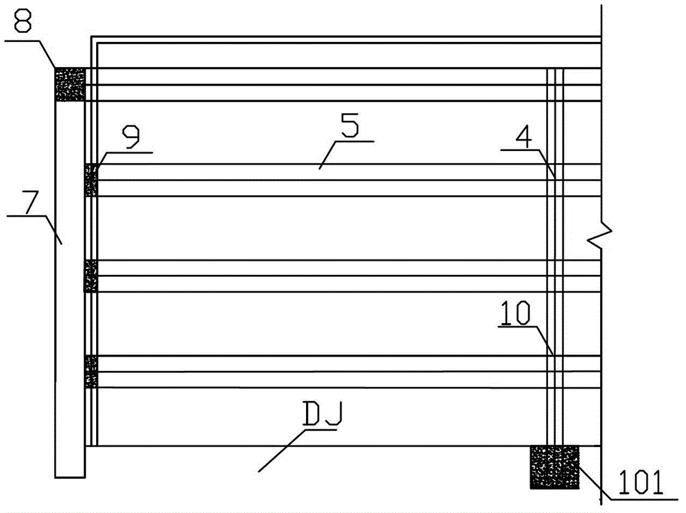 Long-span reinforced concrete inner support structure of rectangular deep foundation pit and construction method of structure