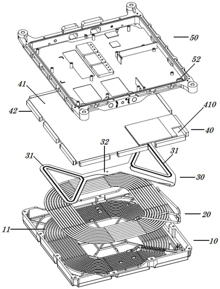 Wire coil device and glue pouring process thereof