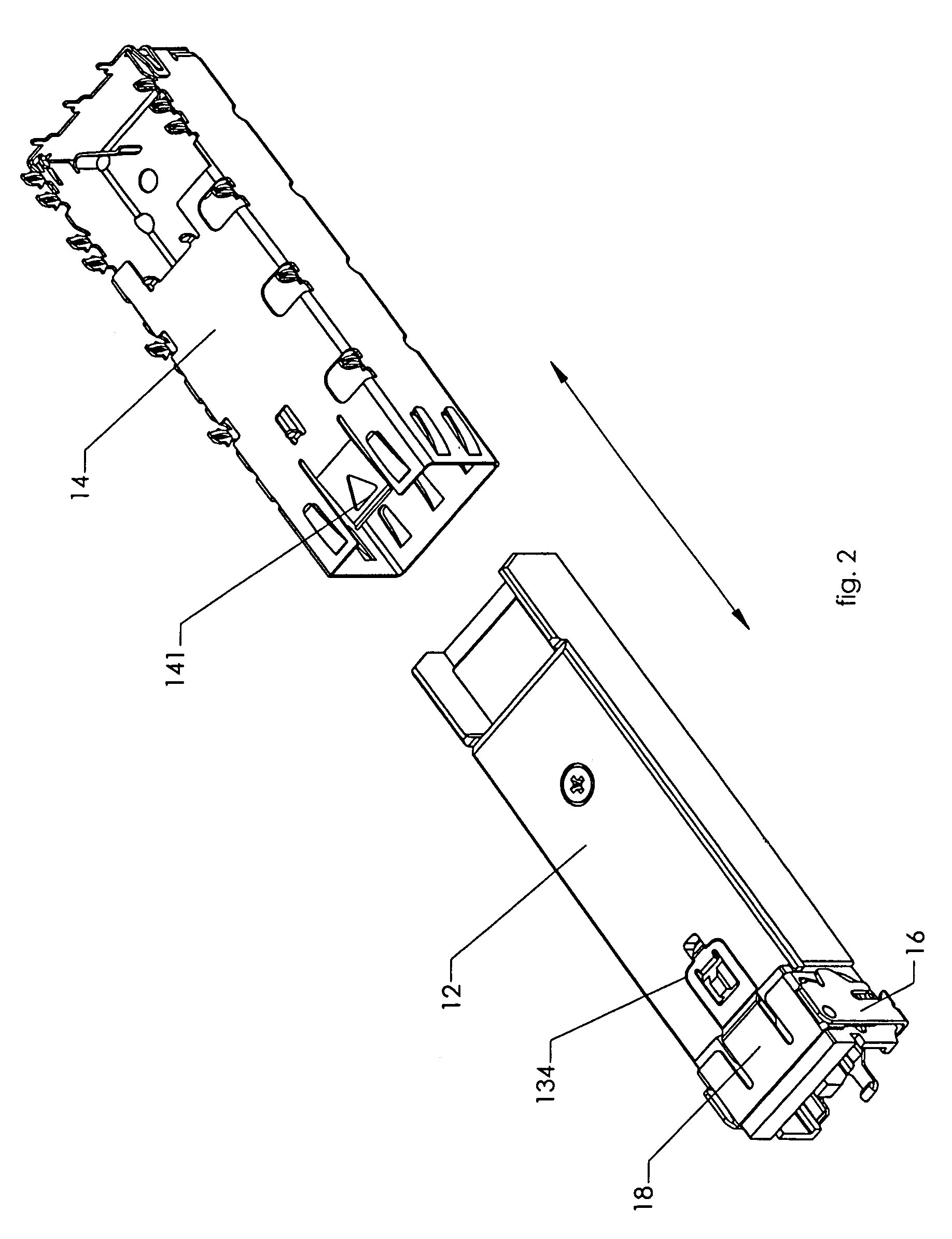 Fiber optic module release mechanism