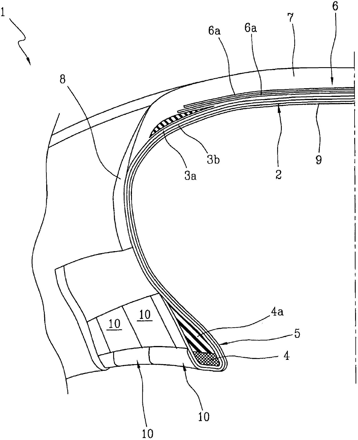 Method of increasing the high-speed performance of a carcass structure in a tyre for vehicle wheels and tyre for vehicle wheels