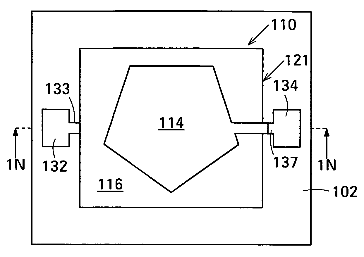 Suspended device and method of making