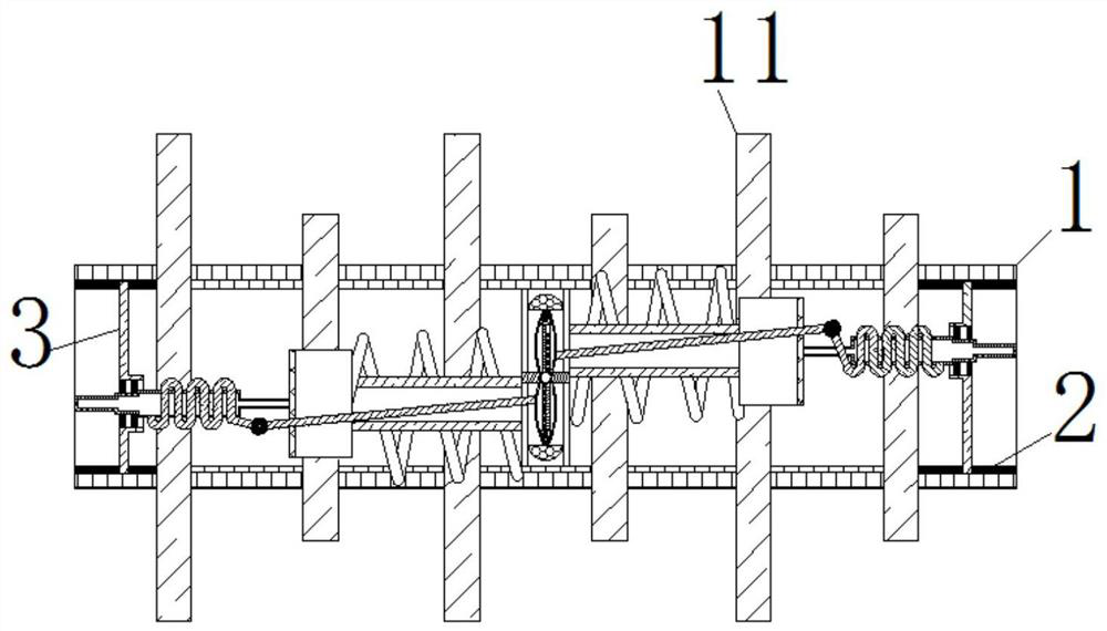 A device for eliminating creepage of tension insulator strings by using wire tension