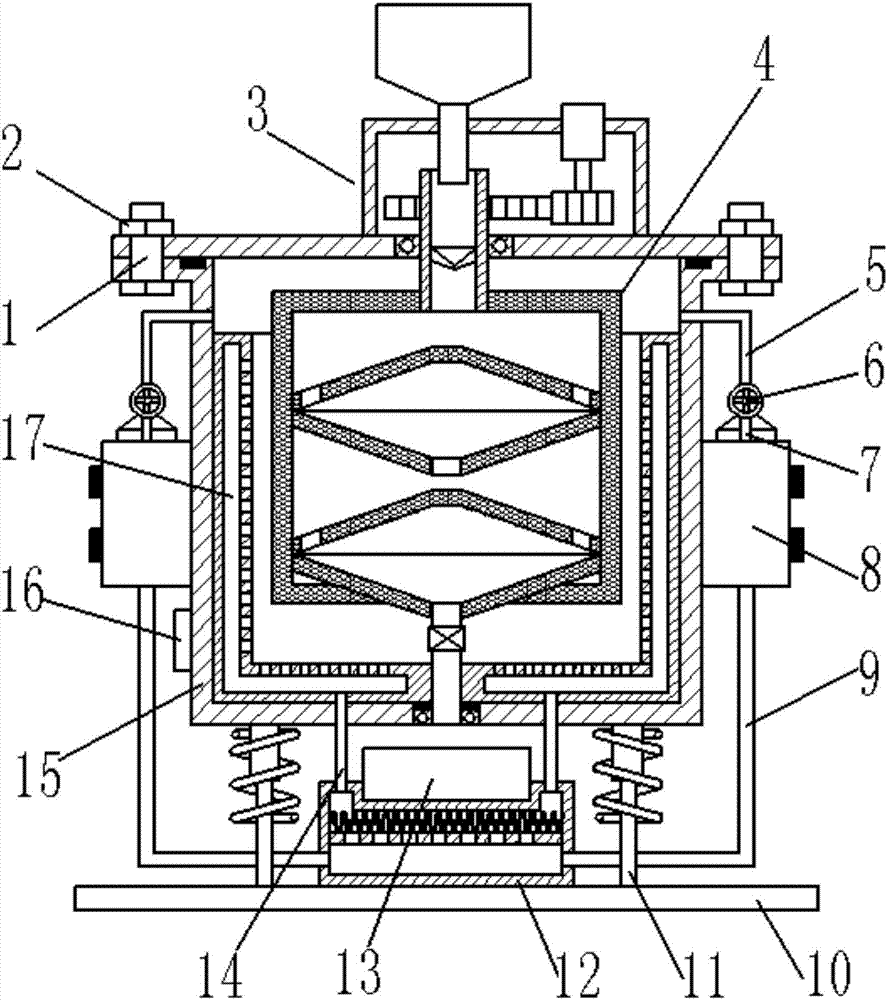 Rotary circulating drying device for new material masterbatch