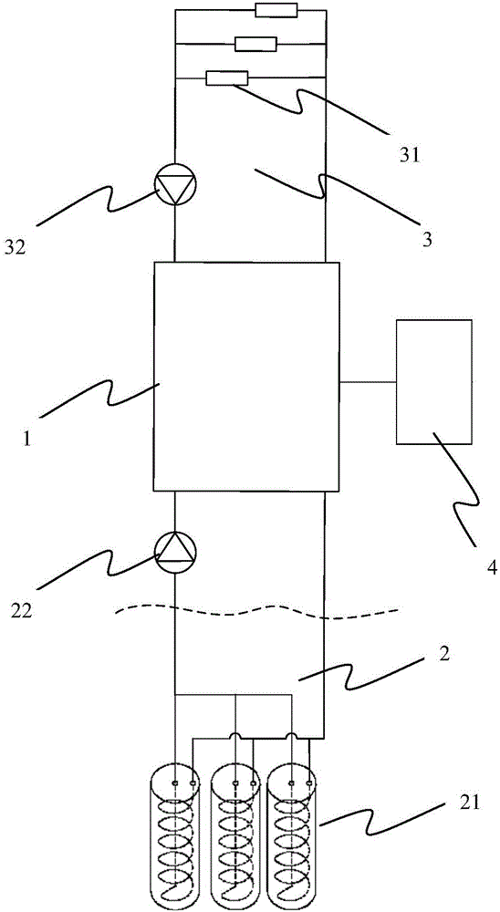 Comprehensive utilization system for terrestrial heat of underground water-lacked region