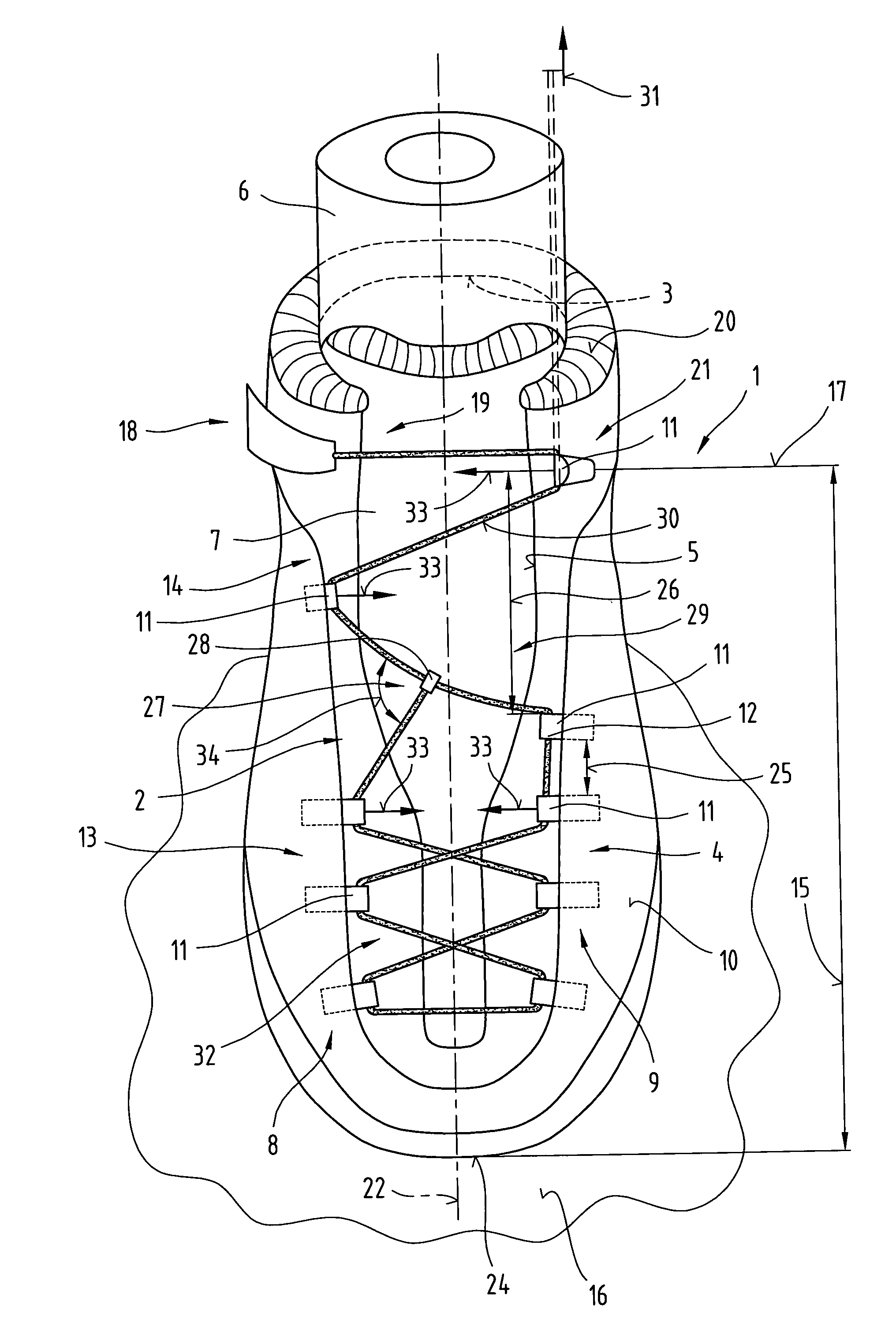 Lacing system for a shoe