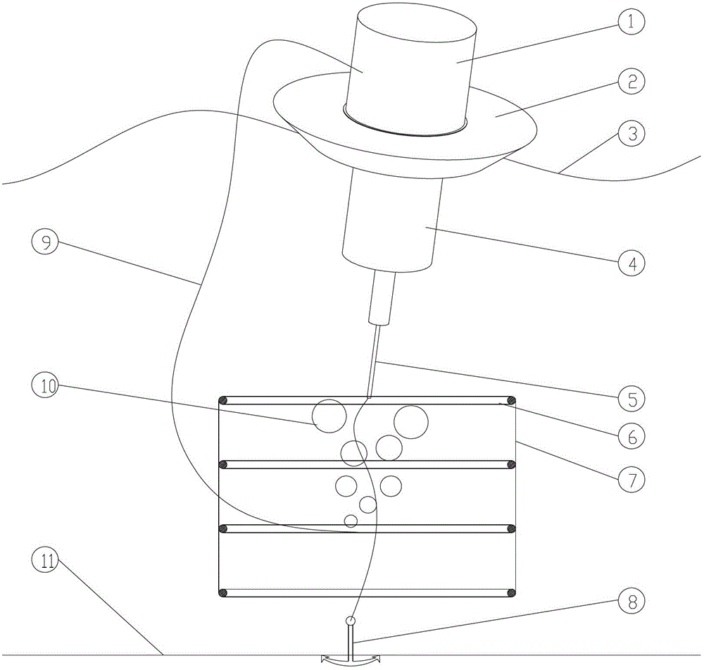 Wave energy seabed air injection device