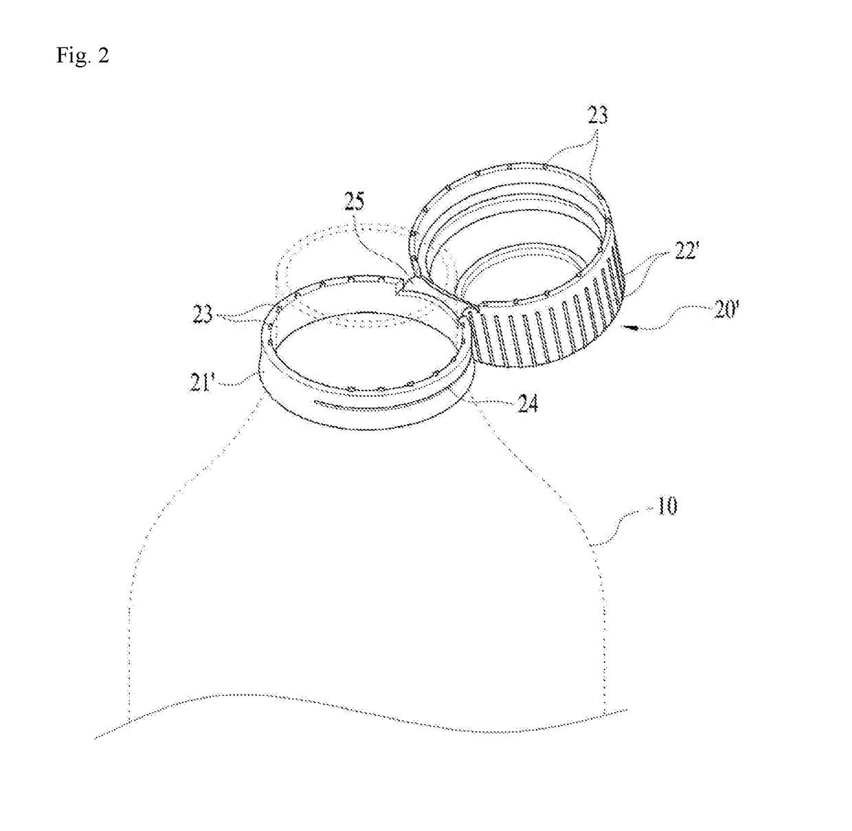 Container cap easily separate collection