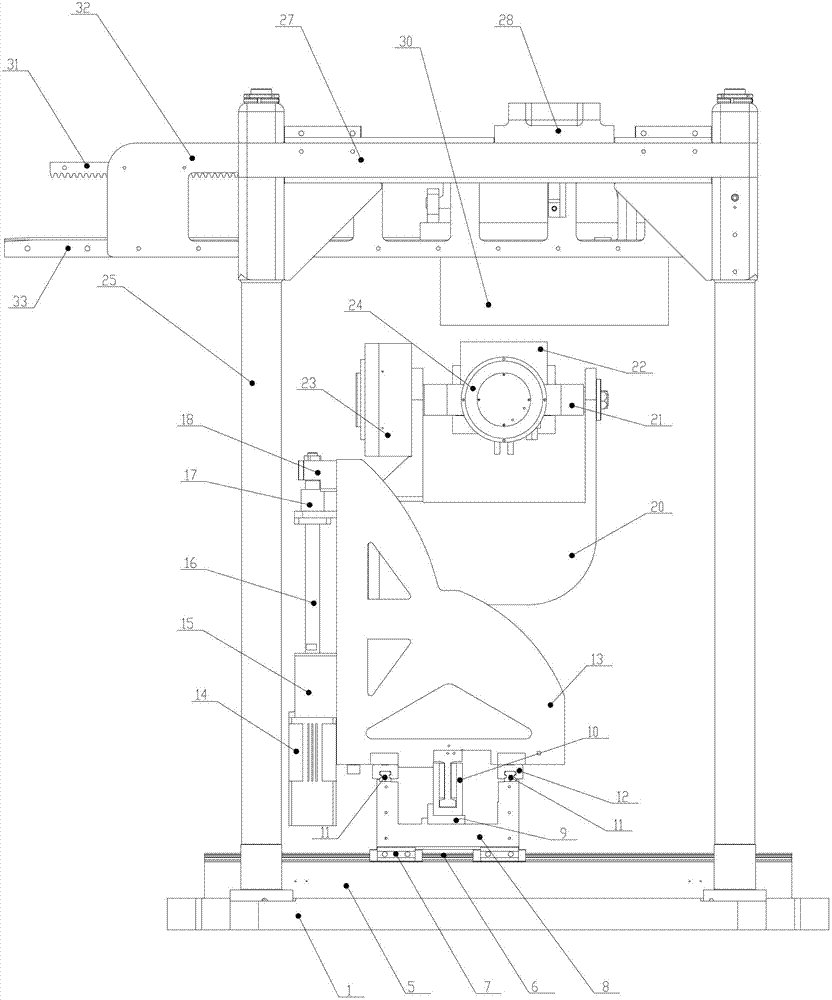 High-precision five-axis ion beam machining device with high dynamic performance and control method thereof