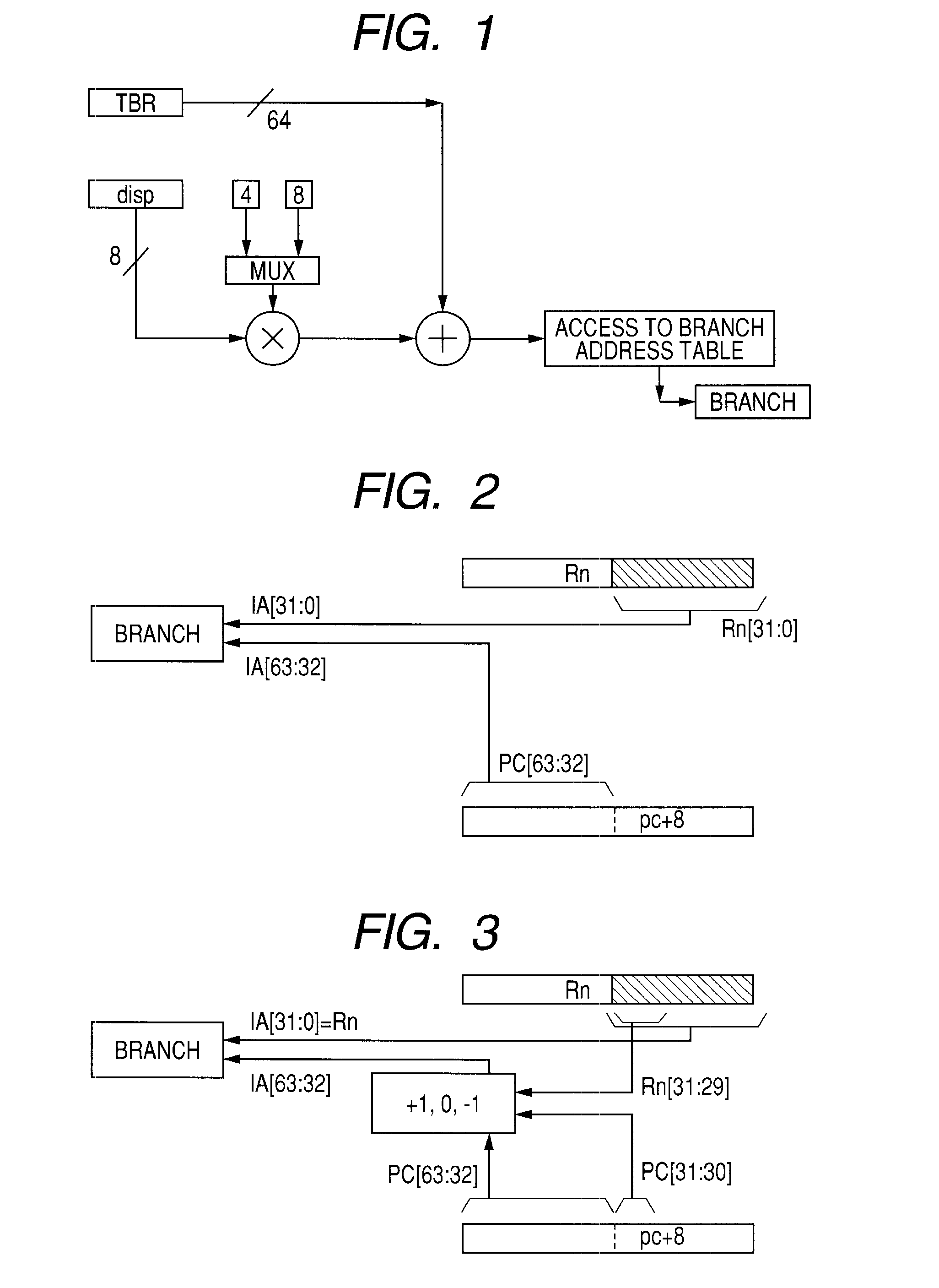 Data processing system to calculate indexes into a branch target address table based on a current operating mode