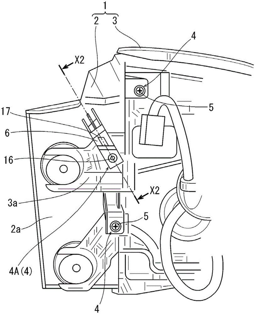 Lamp part connecting structure