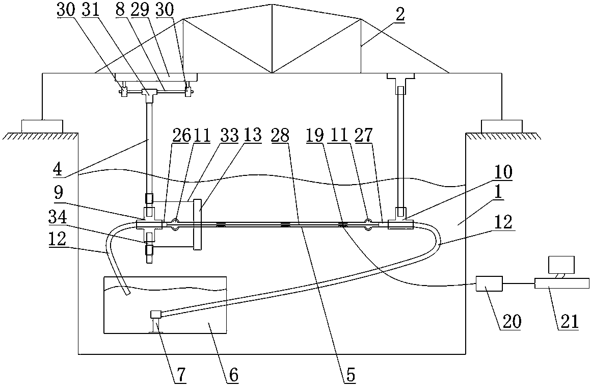 Marine riser vibration characteristic simulation test device under deepwater well drilling working condition and test method