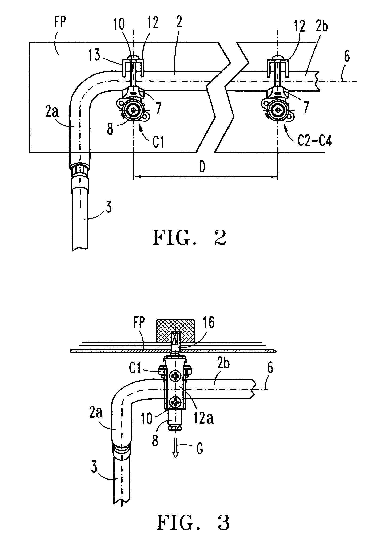 Gas manifold assembly with a mounting device in a cooking appliance