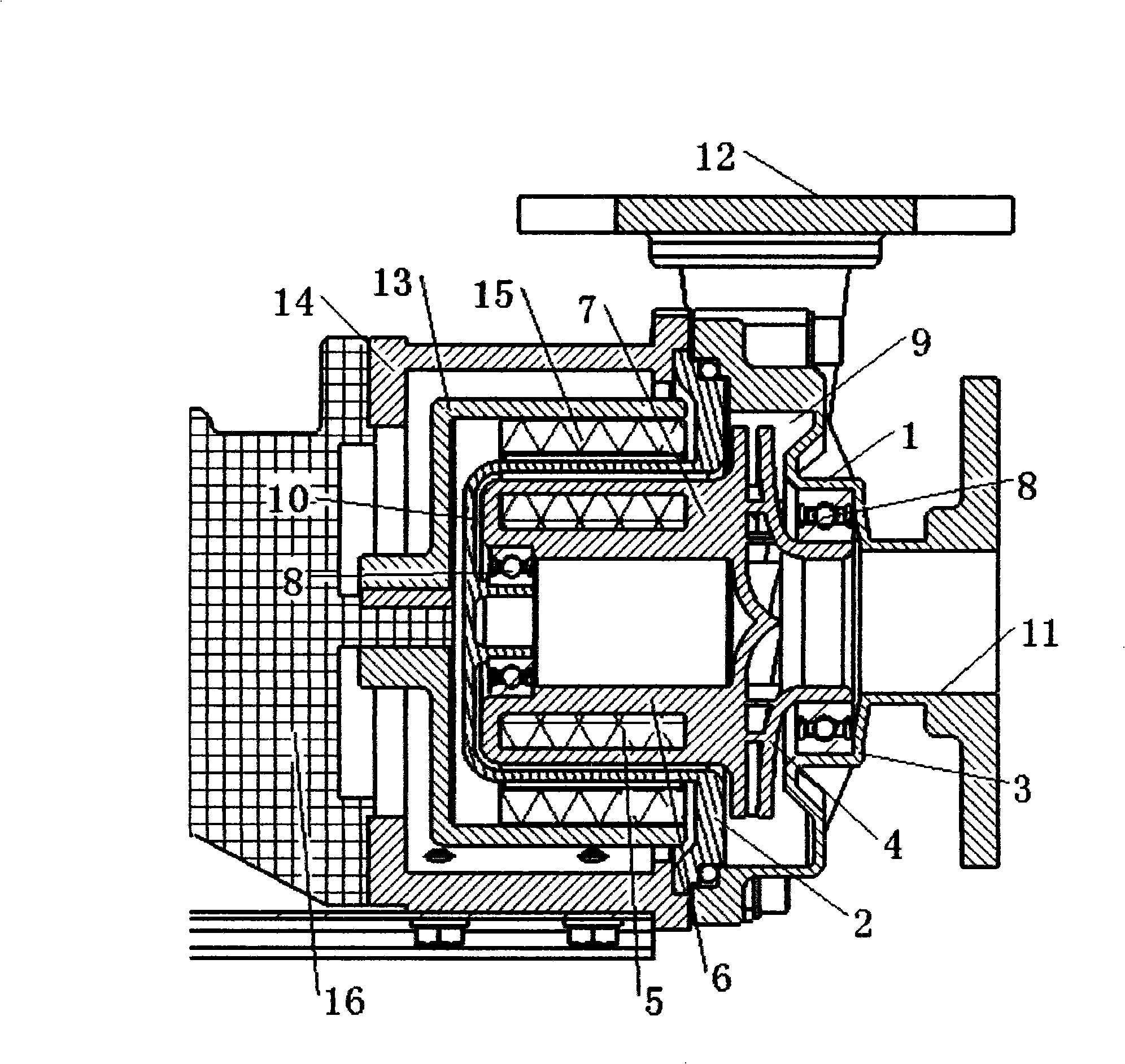 Idle rotation tolerable plastic magnetic force pump