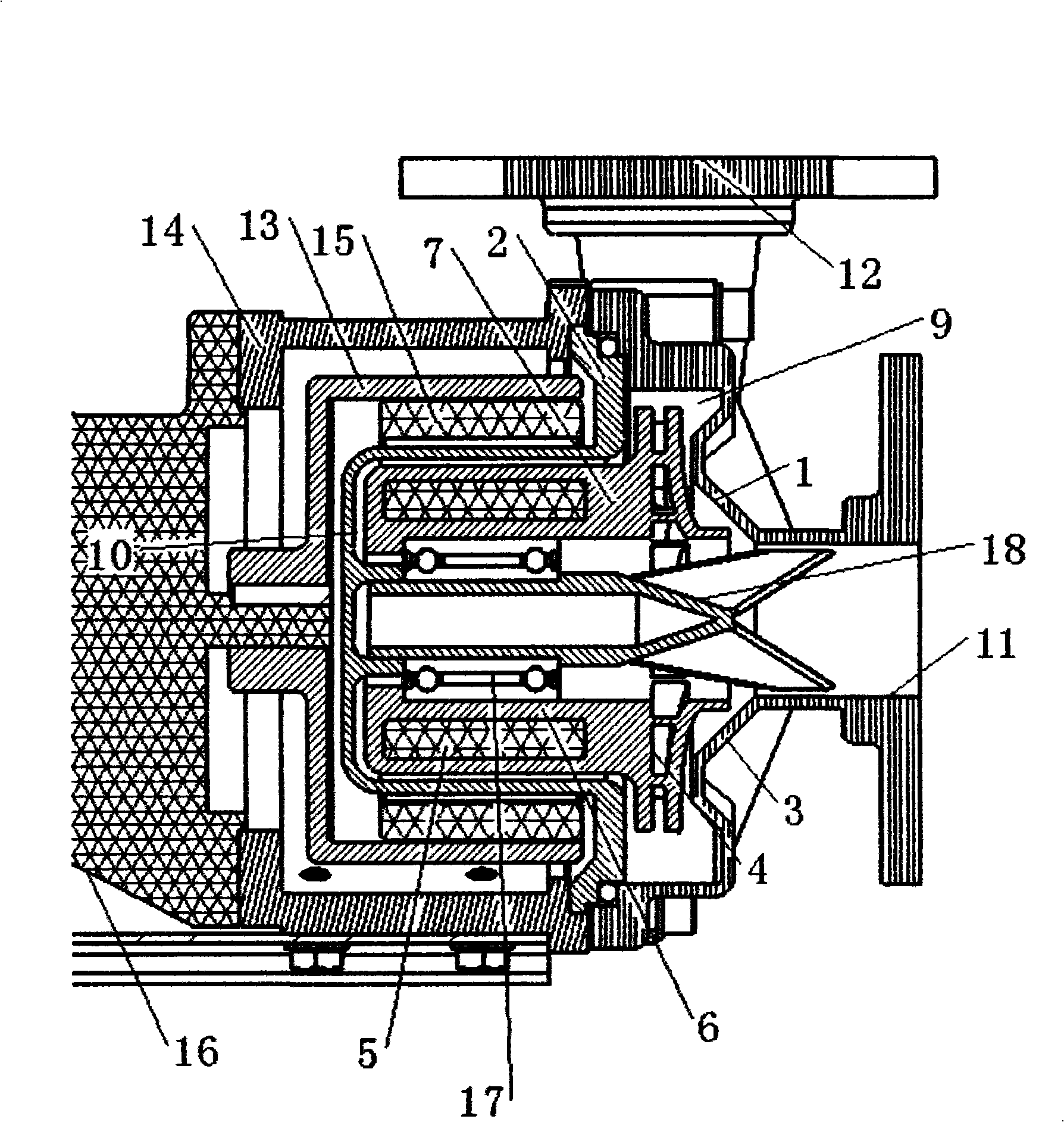 Idle rotation tolerable plastic magnetic force pump