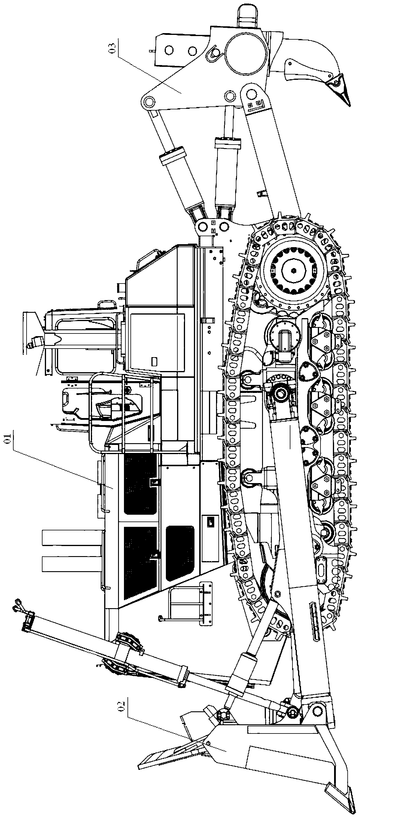 Bulldozer and earth-loosening device thereof