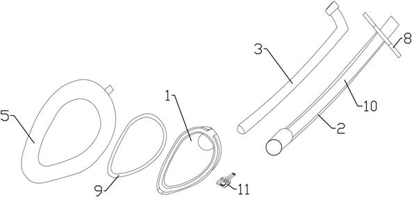 Disposable laryngeal mask for emergency treatment