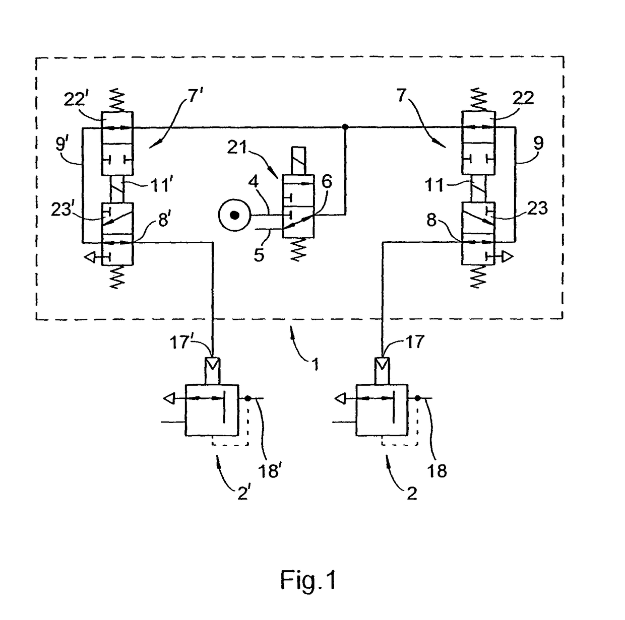 Brake-pressure modulator pilot unit