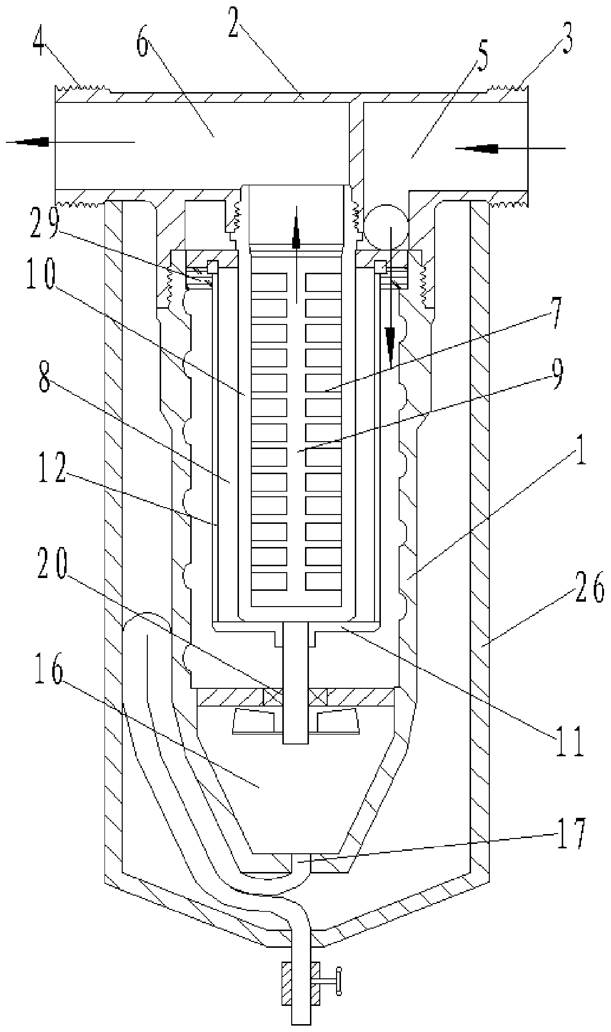 Front water filter