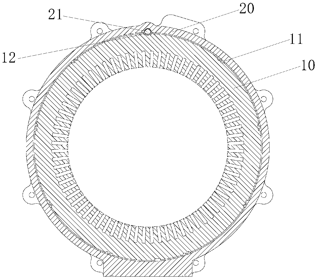 Oil circuit structure of oil-cooled motor