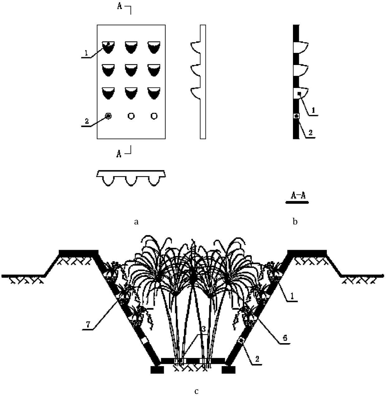 Farmland ecological drainage ditch construction method to prevent ditch wall soil loss