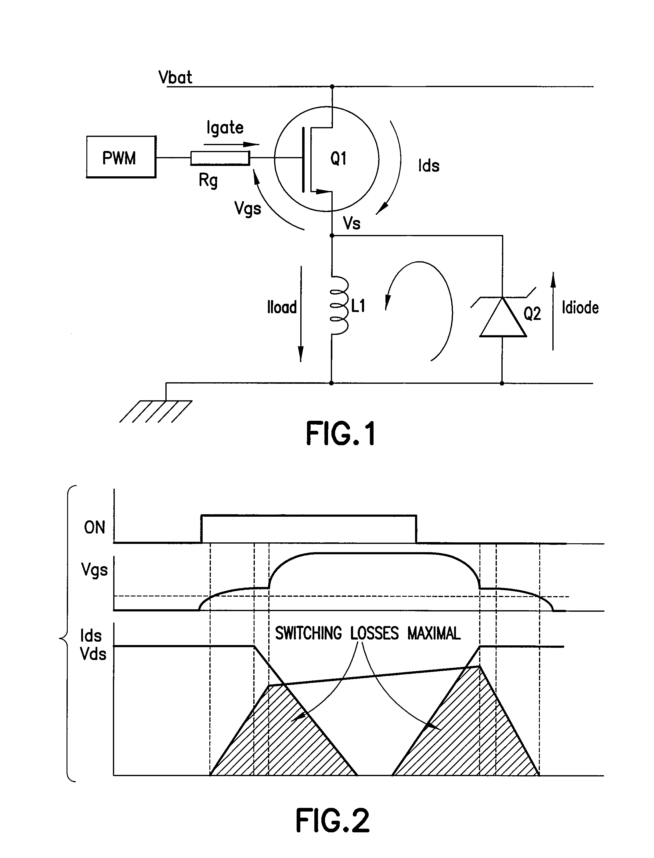 DC brushed motor drive with circuit to reduce di/dt and emi, for mosfet vth detection, voltage source detection, and overpower protection