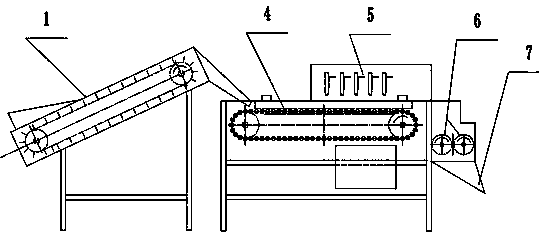 Roller walnut shell breaking machine based on laser pretreatment